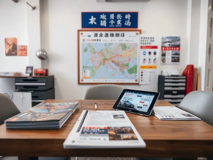 环宇旅游咨询台展示潮汕地图和资料